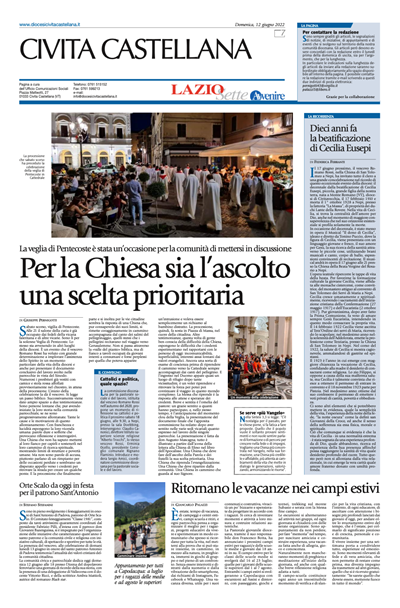 Avvenire - pagina diocesana del 12/06/2022